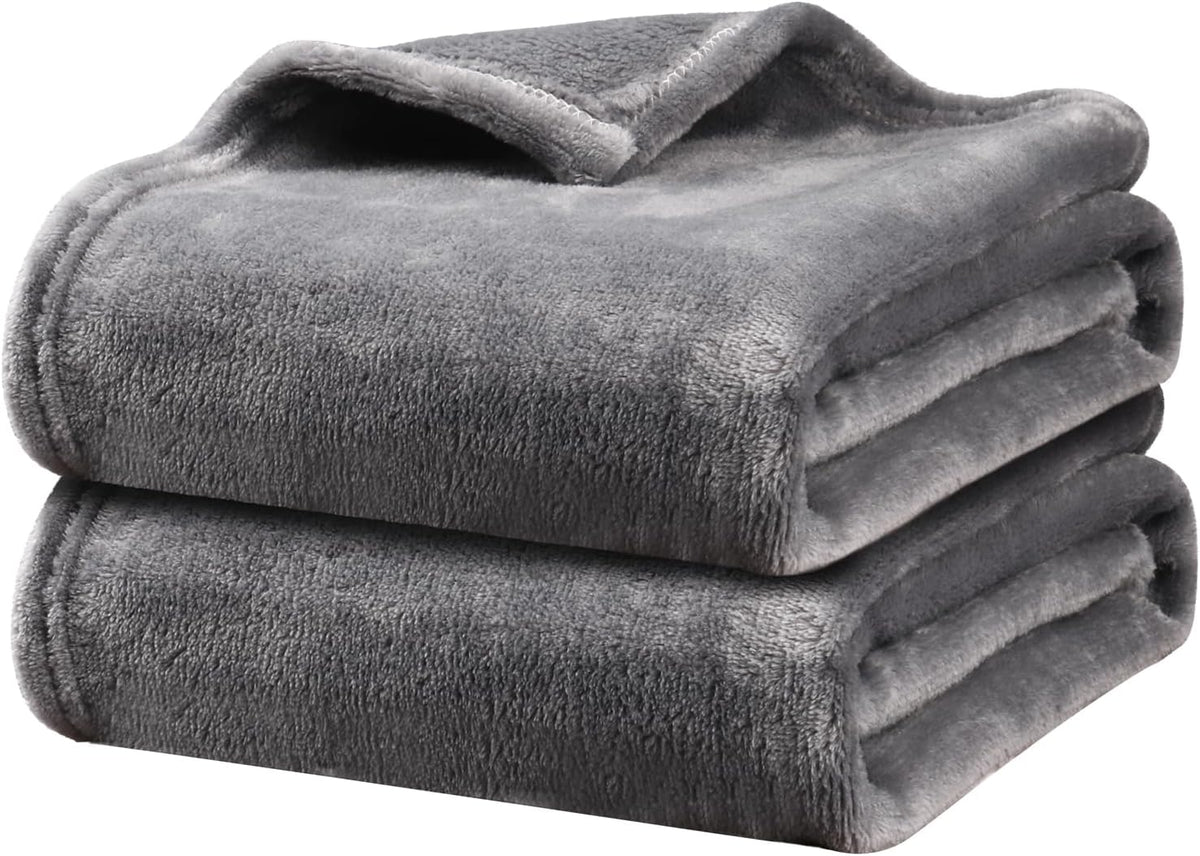 Onarway Dog Blanket Washable for Puppy: 4 Packs Dog Blankets 40”x28” - Fluffy Soft Small Throw for Cat Puppy Kitten Dogs - Fleece Pet Blankets for Bed Sofa Car and Indoor - Grey and Khaki