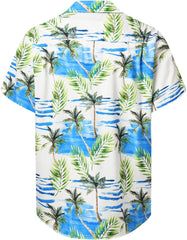 Hardaddy Men's Hawaiian Shirt Short Sleeves Coconut Printed Button Down Summer Beach Casual Shirts