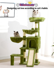 Cat Tree, Cat Tower with condo, 2 Baskets, Large Platform, Scratch Board, Cat Scratching Posts for Indoor Cats, Light Gray GCT003SW