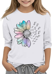 Girls Tennis Tops Casual Solid Color Round Neck Seven Cuff T Shirt Top 3 13 Years Girls Tennis Tops