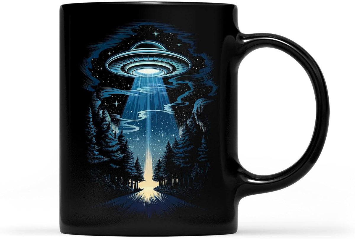 UFO Aliens Flying Saucer - Style - Starry Night Coffee Mug, Gift For Men, Women, Coffee Cups 11oz - 15oz