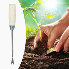 Generic Seedling Transplanter Planter Hand Planting Transplanting Tool Metal Gardening Tool for Vegetable Young Plants Greenhouse, Straight Rod