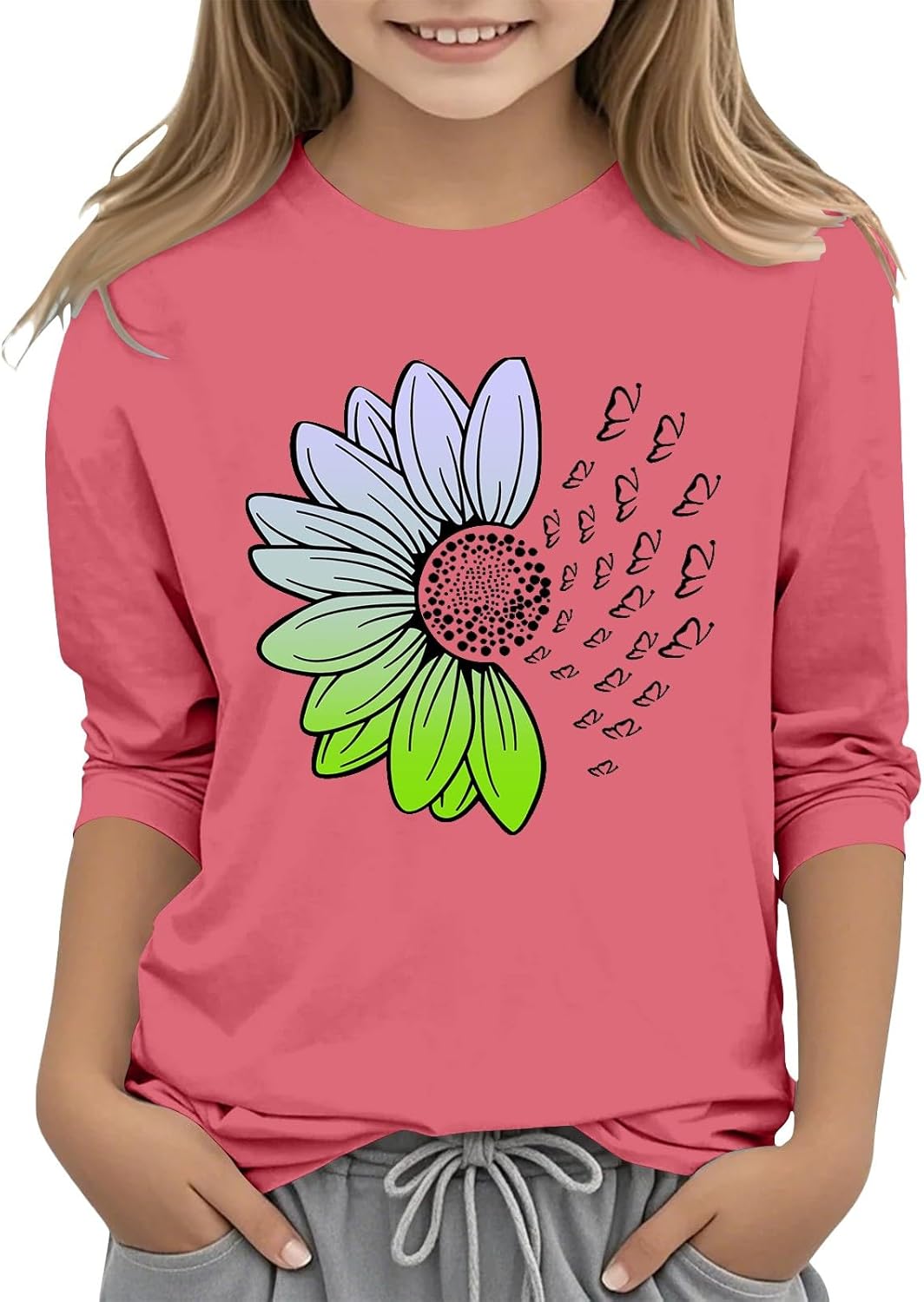 Orange Halloween Shirt Girls Color Round Neck Seven Cuff T Shirt Top 3 13 Years Orange Halloween Shirt Girls