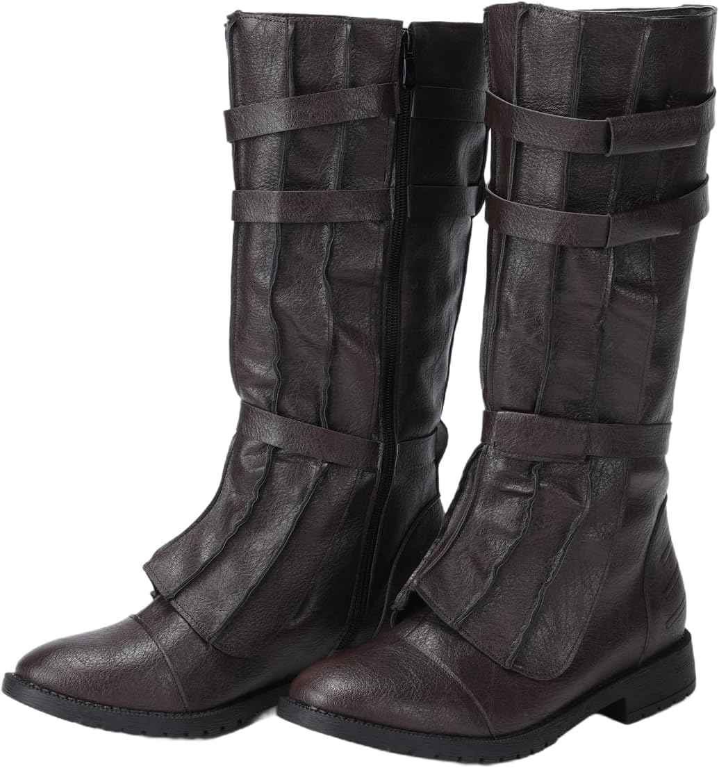 Movie Skywalker Kylo Ren Cosplay Shoes Men Medieval Renaissance Pirate Tall Boot