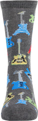 MeMoi Boys' Guitar Rayon from Rayan Blend Crew Socks