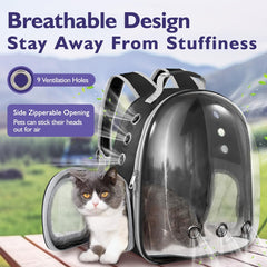 Pawaboo Cat Carrier Backpack, Pet Carrier Backpack for Kitties Small Dogs Puppies, Breathable Cat Bag Carrier, Small Dog Travel Backpack Carrier for Kitten Puppy Bunny - Black (up to 22lbs)