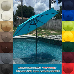 6.6ft/7.5ft/9ft Patio Umbrella Replacement Canopy Cloth for 6/8 Ribs,Outdoor Umbrella Replacement Top Parasol Covers for Garden Market Table Pool Yard Parasol