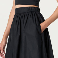 The Drop Women's Arlo Voluminous Cotton Poplin Midi Skirt