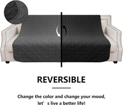 Waterproof Dog Blanket, 30x30 inches Small Pet Couch Covers for Sofa, Chair Bed Furniture Protector from Dogs Washable and Reversible-Lightgrey+Cream