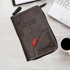 Mens walletmen Wallet Zipper RFID Bifold Wallet for Men ID card Window Credit Card Coin Photo Multifunction (Black)