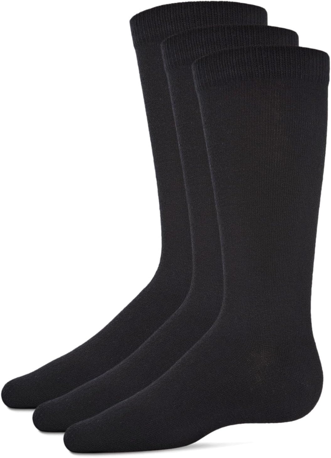 MeMoi 3 Pack Flat Boys Crew Socks, Comfortable Boys Dress Socks, Versatile Crew Height Design - Sizes 6-14