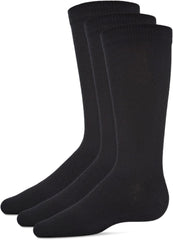 MeMoi 3 Pack Flat Boys Crew Socks, Comfortable Boys Dress Socks, Versatile Crew Height Design - Sizes 6-14