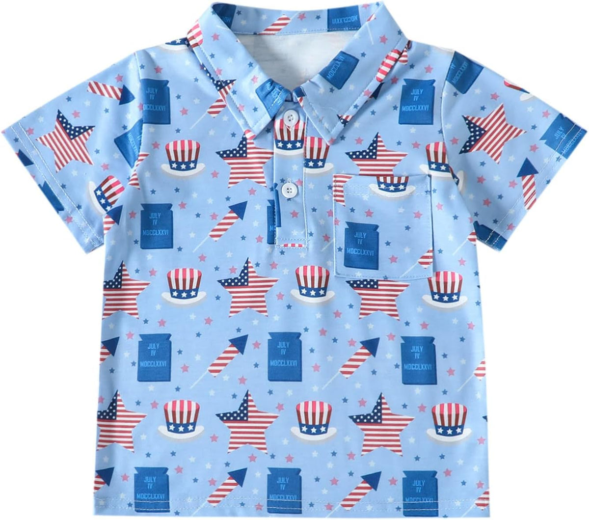 Boys Summer Clothes 8 Toddler Boys Girls Short Sleeve Independence Day 4 of July Kids Tops T Shirt with Infant