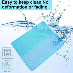 Furry Basics Dog Cooling Mat, Cool Dog Bed for Summer, Pet Ice Silk Self Coolpad, Washable & Portable Pet Soft Pad, Washable for Small Medium Large Dogs and Cat (Pink,19.6 * 15.7inch)