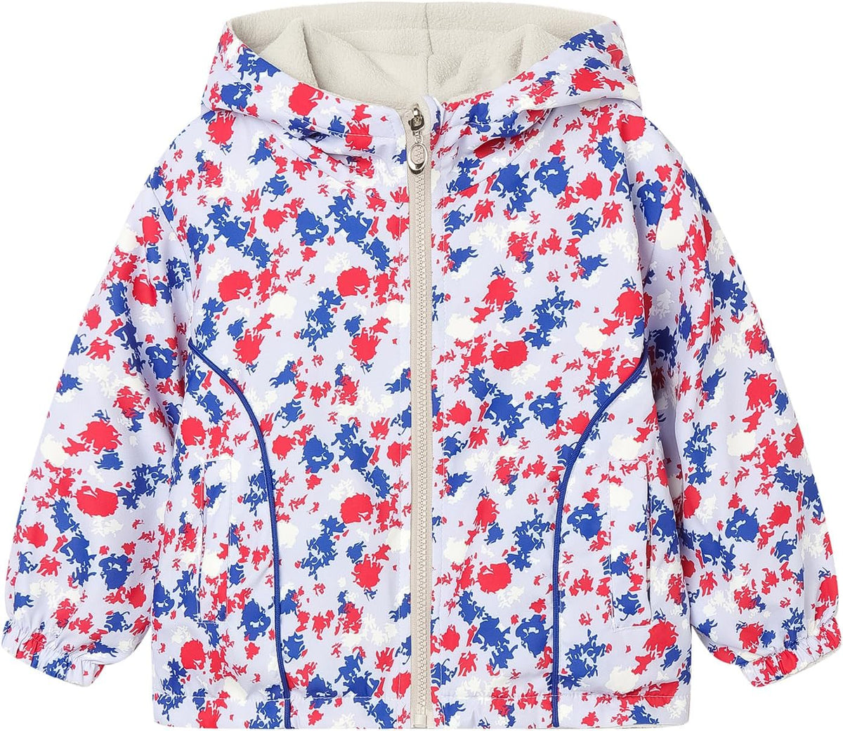 Mud Kingdom Boys Polar Fleece Jacket with Hood Waterproof Reversible Outerwear for Girls Full Zipper Camouflage