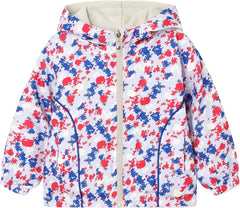 Mud Kingdom Boys Polar Fleece Jacket with Hood Waterproof Reversible Outerwear for Girls Full Zipper Camouflage