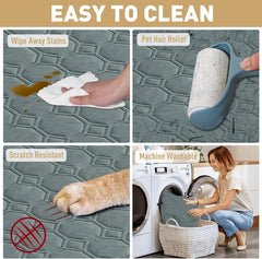 ZNSAYOTX Ultimate Cozy Blankets (30"x70") 100% Waterproof Sofa Mat Blanket for Dog Pets, Bed Couch Protector with Non-Slip Back Washable Durable, Pee Scratch Proof Easy to Clean (Light Grey)