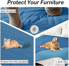 hyha Waterproof Dog Blanket, Soft Pet Bed Blankets, Waterproof Sofa Couch Cover for Dogs Washable, Reversible Pet Couch Covers for Sofa Furniture (52x82 Inch, Grey/Dark Grey)