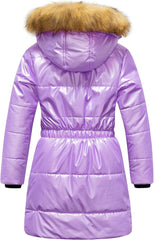 CREATMO US Girl's Long Length Winter Coat Parka Water Resistant Puffer Jacket With Fleece Lining