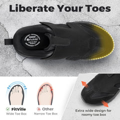 FitVille Diabetic Shoes for Men Extra Wide Slip-on Shoes for Swollen Feet Men Wide Walking Shoes with Arch Support for Foot Pain Relief- Rebound Core V10