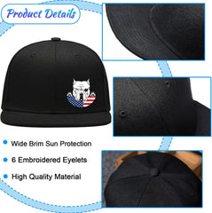 Snapback Hats for Men Flat Bill Brim Hats Skeleton Skull Hat Fitted Hat Adjustable Baseball Hat Black Cool Hat Men