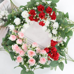 Artificial Flowers Fake Flower,Artificial Plant Fake Flower Artificial Silk Flowers Artificial Rose Flower Bouquet Leaves Faux Floral Plant for Wedding Party Photo Props Pink