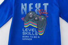 Pajamas for Boys Cute Black Gamer Long Sleeve and Pants Sleepwear 2-pieces Big Kids PJS Clothes Size 6-16