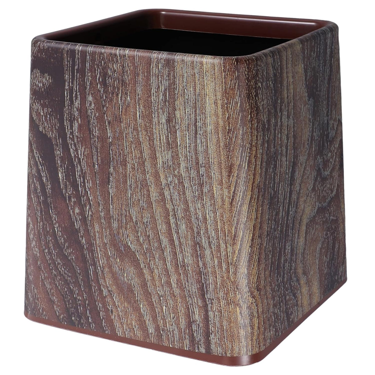 Retro Imitation Walnut Grain Trash Can Bathroom Desktop Decorative Garbage Can