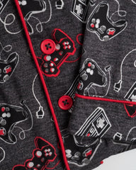 Rene Rofe Boys’ Pajama Set - 2 Piece Yummy Jersey Long Sleeve Top and Pajama Pants - Warm Fuzzy Sleepwear Set for Boys (4-14)