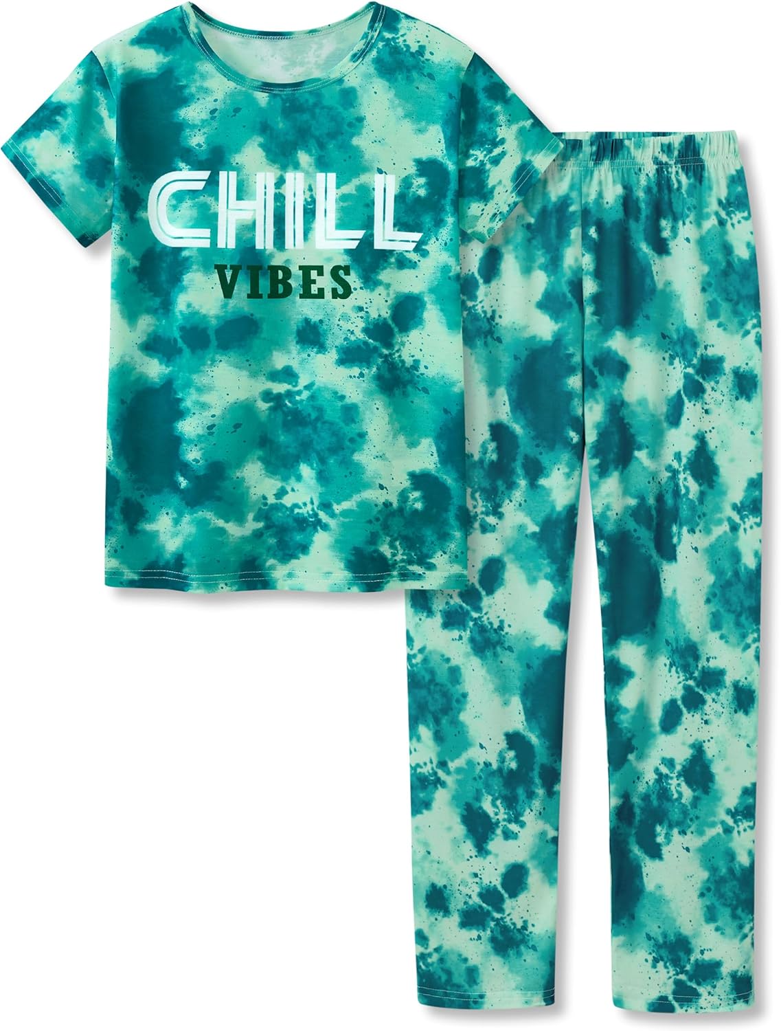 Tebbis 2-Piece Cozy Pajamas For Little/Big Boys Gamer Yellow Short Sleeves & Pants Soft PJs Set Kid Size 6-18