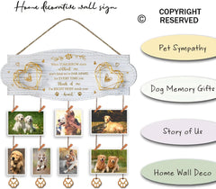 White Golden Memorial Picture Collage Board with Clips Twine and Paw Pendant - Bereavement Sympathy Grieving Gifts for Loss of Dog - House Wall decor for Dog Lover