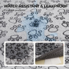 Luciphia Waterproof Pet Blankets for Couch Sofa Bed Cover Cat Liquid Pee Proof Washable Soft Fluffy Large Dog Blanket Reversible Furniture Protection Puppy Grey Paw Thicken Small（40" x 28"）