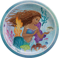 Amscan Round Plates, 7" (8-Pack) - Vibrant Premium Quality Party Plates, Perfect for Parties & Events, The Little Mermaid