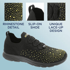 Vevo Active Women's Steffi Rhinestone Embellished Slip-On Sneaker