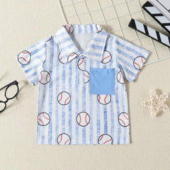 KAGAYD Toddler Boys Baseball Prints T Shirt Short Sleeve Tops Boys Shirts Game Day Casual Tops