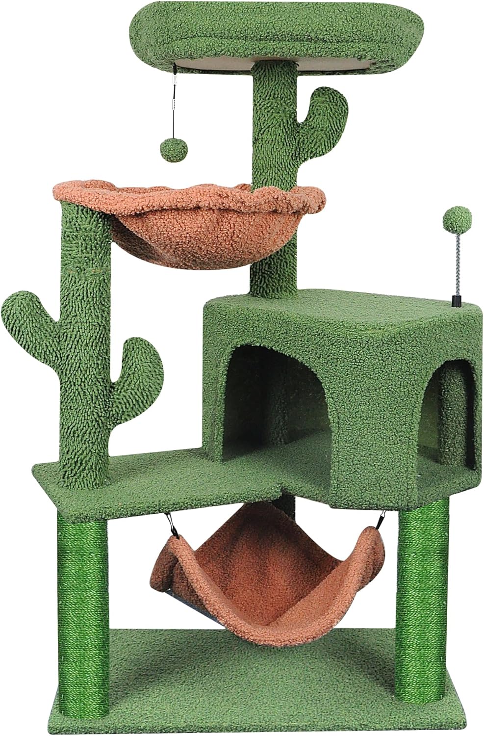 YUNIQUE Cat Tree with Cat Condo and Big Hammock, Grey