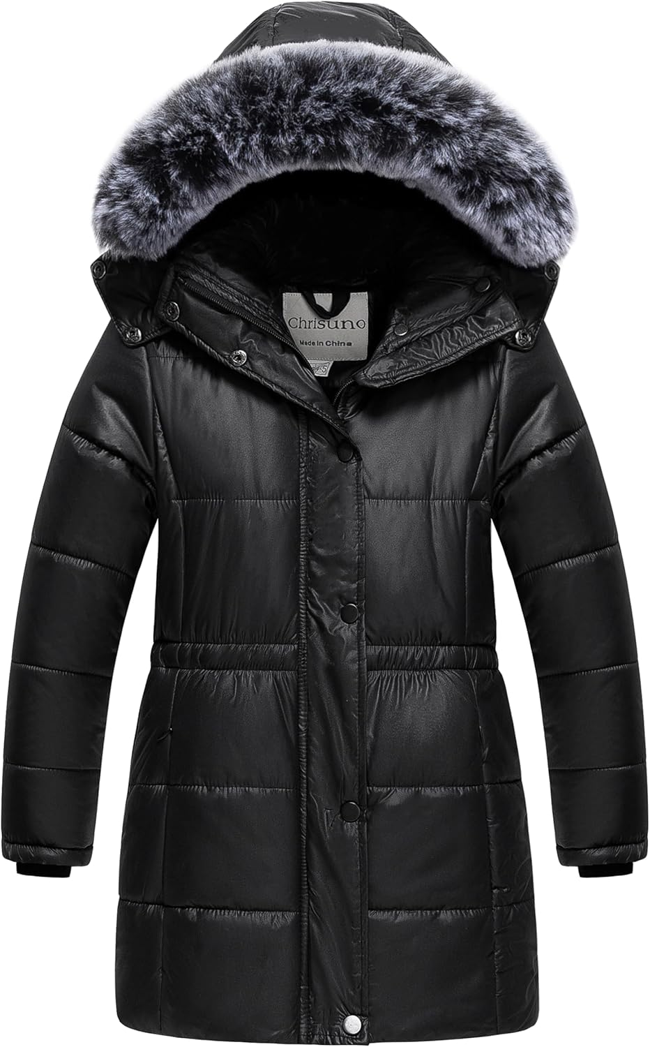 Chrisuno Girl's Long Parka Warm Winter Coat Water Resistant Quilted Puffer Jacket Snow Outwear
