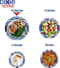 Dixie Ultra Limited Edition Paper Plate, 10 in. Dinner-Size Printed Disposable Plates, 20 ct