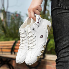 Vogany Men's Casual Leather Fashion Sneakers Chukka Boots Slip On Non-Slip Breathable High Boots Hiking Shoes Men