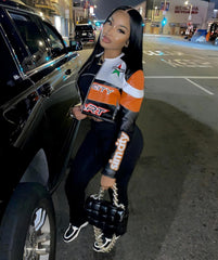 VOIKERDR Leather Jacket Women Zipper Moto Biker Short Leather Jacket Women Bomber Jacket Women Faux Leather Jacket