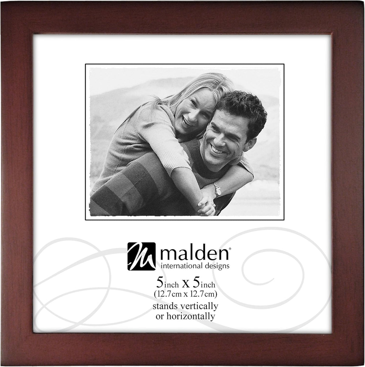 Malden International Designs Dark Walnut Concept Wood Picture Frame, 3x5, Walnut