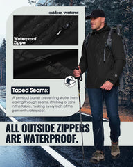 Outdoor Ventures Men's Packable Rain Jacket Waterproof Lightweight Raincoat with Hood Windproof Cycling Jackets