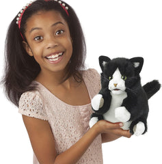 Folkmanis Tuxedo Kitten Hand Puppet, Black; White