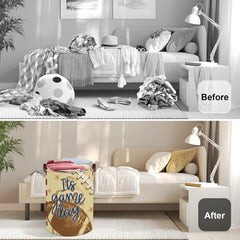 Sports Balls Baby Laundry Hamper Collapsible Clothes Kids Storage Basket Large Boys Gift Toy Box Bin for Play Room, Baseball, 36L