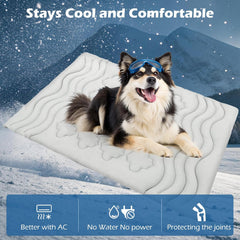 EXPAWLORER Dog Cooling Mat,Cool Pad Reversible (Cool & Warm),36’’x23’’ Pet Ice Cool Pad Blanket for Summer Kennel Sofa Floor Crate Car Seat,Machine Washable& Foldable Cooling Dog Bed(Medium)