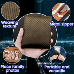 PU Leather Wallet for Men Simple Stylish Men's Wallets with 3 Card Slots 1 ID Window 1 Zipper Pocket 2 Cash Compartment (Brown)