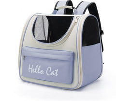 Pet Cute Foldable Capsule Backpack for Small, Medium Cats, Puppies, Dogs, Transparent, Breathable, Heat Resistant Carry Bag for Travel, Hiking, Camping (Blue)