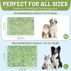 Summer Cooling Mat & Sleeping Pad, Reusable Ice Silk Dog Bed Blanket, Indoor/Outdoor Cold Pads for Dogs, Cat Cooling Mat for Summer Heat Relief(Medium, 23.6" x 17.7")