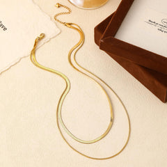 2 PCS Gold Necklace for Women, Cuba Chian Necklace, Layered Chains Necklace, Ideal for Special Occasions, Daily Wear, Wear Alone or Stacked on Summer Beach(Gold)