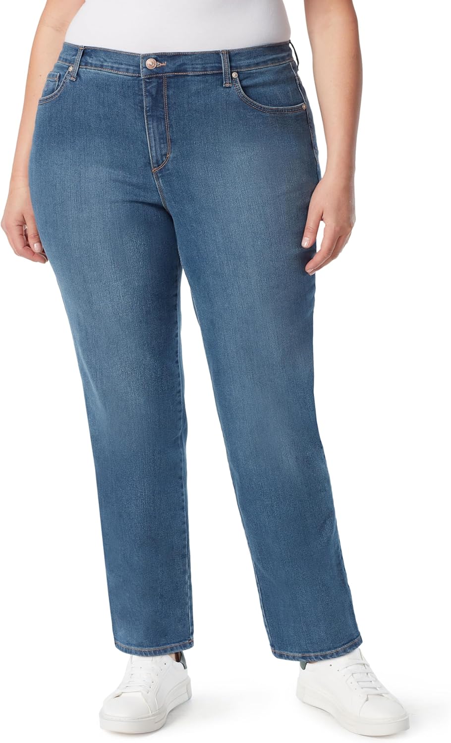 Gloria Vanderbilt Womens Amanda Classic High Rise Tapered Jean Plus Size